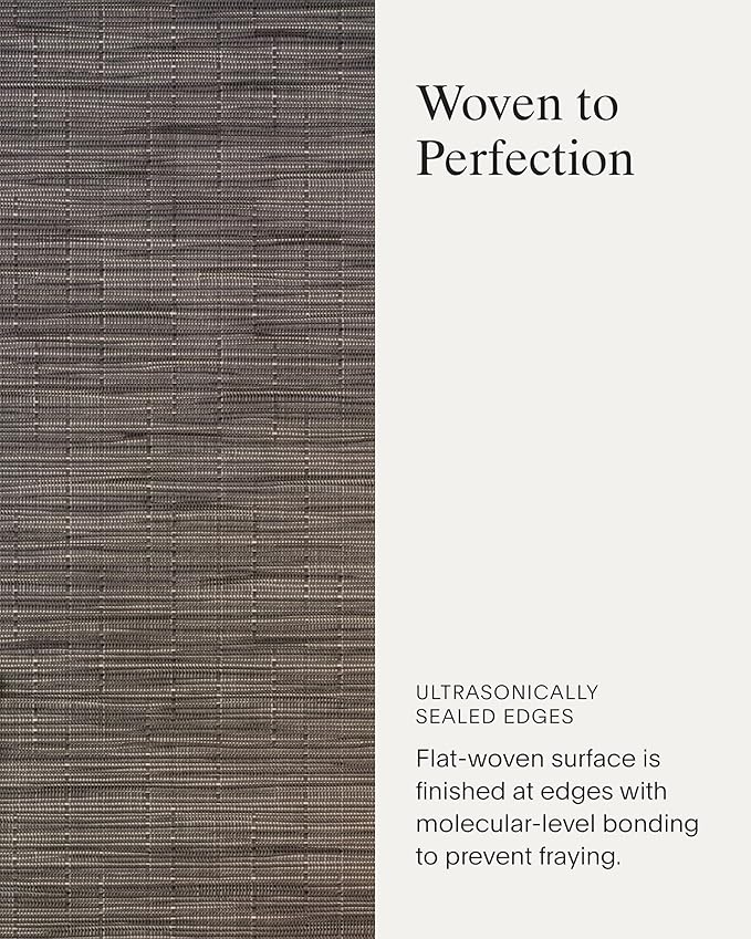 Chilewich Bamboo Placemats Set of 4 - Woven Rectangle Placemats - Reusable, Stain-Resistant, Indoor/Outdoor Tabletop Protection - 19" x 14" - Grey Flannel
