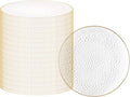 PARTY BARGAINS 13-Inch Charger Plates - 96 Pack, Hammered Clear Gold Rim, Heavy-Duty Disposable Chargers for Elegant Dining - Ideal for Weddings and Formal Events