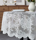 Warm Home Designs 36 Inch Round Tablecloth with English Rose Design. Use as Round Small Tablecloth, Lace Small Tablecloth or Coffee Table Cover. Small Ivory Tablecloth for 2-4 Guests. LTC Ivory 36"