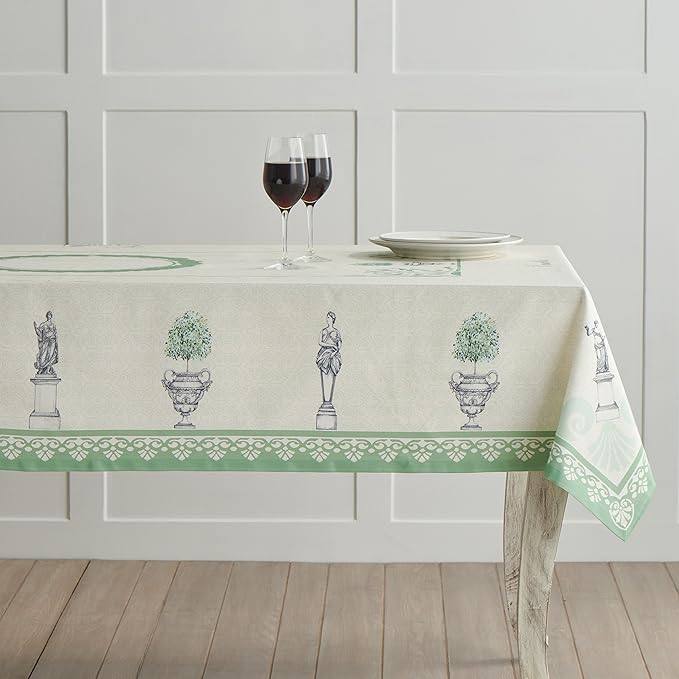 Maison d' Hermine Table Cloth Rectangle Table 100% Cotton 60 x 120 Inches Tablecloth Reusable Decorative for Dining Room Farmhouse Home Valentines Day Decorations Spring Summer - Jardin Du Roy