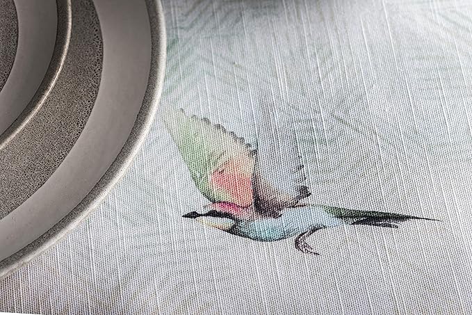 Maison d' Hermine Table Cloth Square Table 100% Cotton 54 x 54 Inches Tablecloth Reusable Decorative for Dining Room Farmhouse Home Valentines Day Decorations Spring Summer - Flying Birds