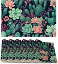 Placemats Set of 6,Cactus Flowers Table Mats,Tropical Succulent Washable Linen Table Mats,Non-Slip Heat Resistant Placemats for Party Kitchen Dining Indoor Outdoor 12"x18"
