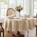 Elrene Home Fashions Caiden Elegance Damask Waterproof, Stain & Wrinkle Resistant Fabric Tablecloth, 90" Round, Taupe (Pack of 12)