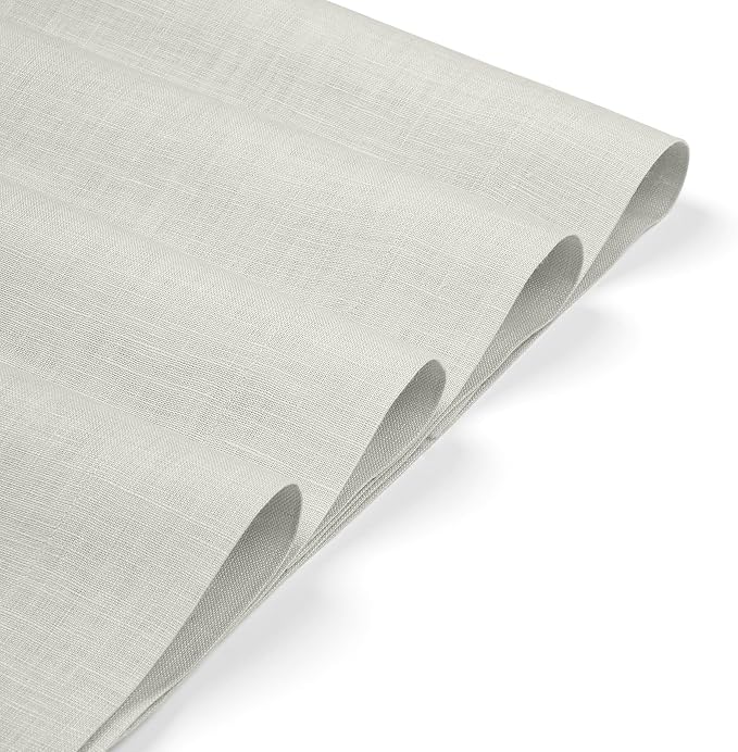 D'Moksha Homes Linen Placemats 14 x 19 Inch - Silver Grey Placemats Set of 4-100% Pure Linen Table Place Mats for Spring, Easter - Handcrafted and Machine Washable