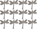 ALPHA Living HOME Dragonfly Napkin Rings - 12 Pcs Elegant Table Accessories Decorative Metal Napkin Holders for Wedding, Dinner Party, Holiday & Everyday Table Decor (Silver)