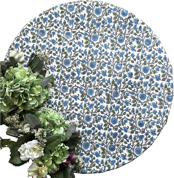ATOSII Cotton Tablecloth Lake Como 90" Inches Round