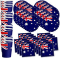 Australian Flag Australia Birthday Party Supplies Set Plates Napkins Cups Tableware Kit for 16