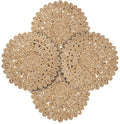 13.8" Corn Husk Woven Round Placemats Set of 4 - Wicker Boho Farmhouse Placemats - Rattan Table Mats for Dining Table, Wedding, Home