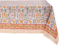 ATOSII Clover Yellow 100% Cotton Square Fall Tablecloth, Handblock Floral Print Linen Table Cloth for Kitchen Dining I Parties, Weddings, Outdoors, Christmas, Thanksgiving Fall Decor 60 X 60 Inches
