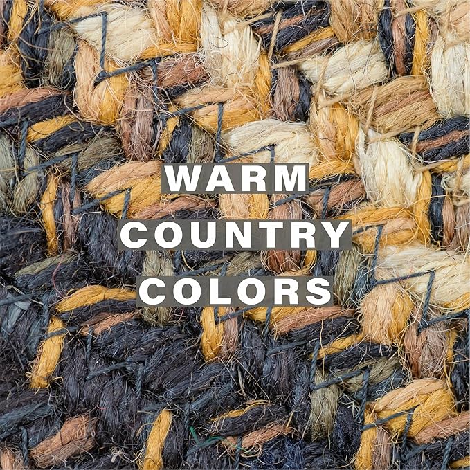 Homespice Kilimanjaro Dining Placemats, Warm Primitive Decor, Set of 6, Black and Tan - 13x19 Rectangle Table Mats - Vibrant Colors, Durable, Easy to Clean and Protects Furniture