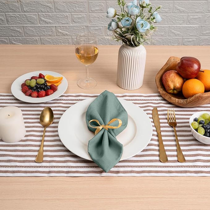 Blue Needles Solid Cloth Napkins Set of 6 Hunter Green 100% Cotton Dinner Napkins 18x18 inches - Soft, Reusable, Absorbent & Washable Linen, Ideal for Christmas Events, Parties & Everyday Use
