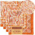 Maison d' Hermine Cloth Napkins Set of 4 100% Cotton for Thanksgiving Christmas Decorations Everyday Reusable Square Fall Napkins Cloth Washable Dinner Party (Palatial Paisley, 20"x20")