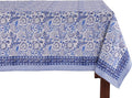 ATOSII Indigo Bloom 100% Cotton Tablecloth, Block Print Rectangle Table Cover for Dining, Parties, Weddings, Outdoors, Holidays, 60 X 90 Inches I 6 Seater I Grandmillennial Preppy Boho Farmhouse