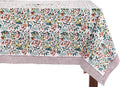 ATOSII Ambrosia Green 100% Cotton Rectangle Fall Tablecloth, Handblock Floral Print Linen Table Cloth for Kitchen Dining I Parties, Outdoors, Christmas, Thanksgiving I 72 X 140 Inches I 12 Seater