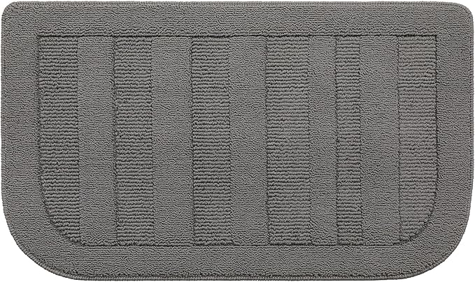 BEQHAUSE 24x40 Inch Kitchen Rug Mat Durable Kitchen Rugs Non-Slip Washable Absorbent Kitchen Mats for Floor Dirt-Resistant Semicircular Kitchen Mat (Grey)