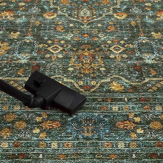 Keen Home Design 3x5 Rug - Machine Washable Entry Rug with Non-Slip Backing, Ideal for Enteryway, Kitchen, Bathroom, Laundry Room - Vintage, Easy Clean, Durable, Low Pile Rug - (3' x 5')