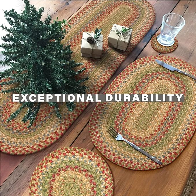 Homespice Azalea Long Table Runner - 11"x36", Rectangle, Multicolor - Handcrafted with Jute - Rich Colors, Easy to Clean, Durable and Protects Furniture