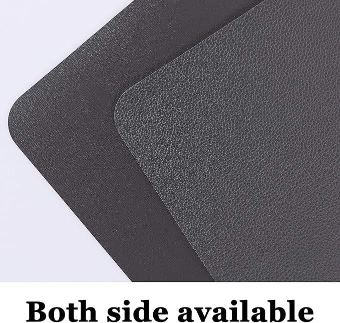 Wipeable Placemats Leather Table Mats Waterproof Heat-Resistant Easy to Clean for Dining Table Set Kitchen Table (4, Grey)
