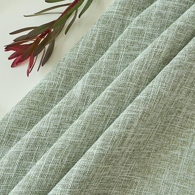 maxmill Flaxy Faux Linen Table Cloth with 2-Tone Slubby Texture Wrinkle Free Anti-Shrink Soft Tablecloth Decorative for Kitchen Dining Tabletop Outdoor and Indoor Use Rectangle 60 x 104 Inch Sage