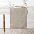D'Moksha Homes Linen Natural Table Runner 60 Inches - Classic Hemstitch, 100% Pure Linen Coffee Table Runner 14 x 60 Inch Ideal for Dresser Tables, Valentines, Spring, Easter