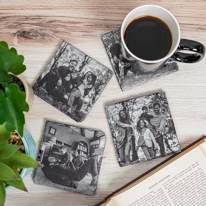 Blue Ridge Mountain Gifts - Custom Coasters Printed Family Photos, Housewarming Gift, Family Portrait Collage, Personalized Photo Prints, Personlaized Square Coasters, Custom Home Decor