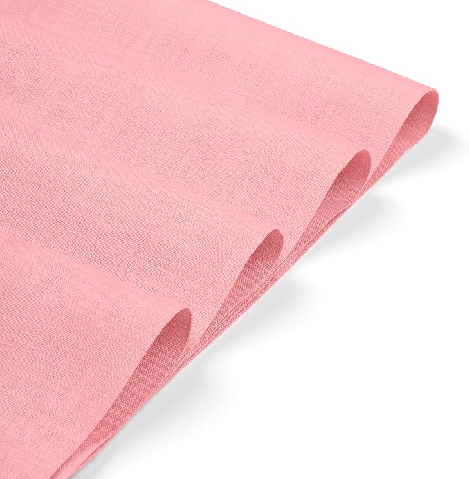 D'Moksha Homes Linen Dusty Pink Placemats Set of 4-100% Pure Linen Placemats 14 x 19 Inch for Valentines, Spring, Easter - Handcrafted and Machine Washable