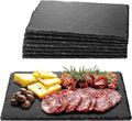 Navaris Slate Plates - Food Contact Safe Black Stone Plates - Cheese Platter Charcuterie Boards Serving Plate - Stone Slate Slab Cheese Board - Set of 8-11.8" x 7.9" (30 x 20cm)