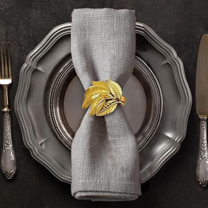 Decozen Set of 4 Gold Napkin Rings in Turtle Design Festive Table Decor Setting for Holiday Wedding, Birthday, Kitchen, Home Decor Housewarming Gift - Mothers Day Decorations