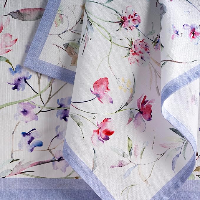 Maison d' Hermine Cloth Napkins Set of 4 100% Cotton Everyday Reusable Square Napkins Cloth Washable Dinner Party Wedding Restaurant Valentines Day Decorations Spring/Summer (Summer Floral, 20" x 20")