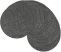 13" Round Placemats Set of 12, Reversible Faux Leather Heat Resistant Table Mats, 100% Waterproof Oilproof Wipeable Table Protective Placemats for Vinyl, Washable for Indoor (12, Deep Gray)
