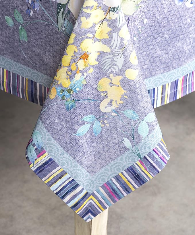 Maison d' Hermine Table Cloth Rectangle Table 100% Cotton 54 x 72 Inches Tablecloth Reusable Decorative for Dining Room Farmhouse Valentines Day Decorations Spring Summer - Sweet Rose Lavender - Lush