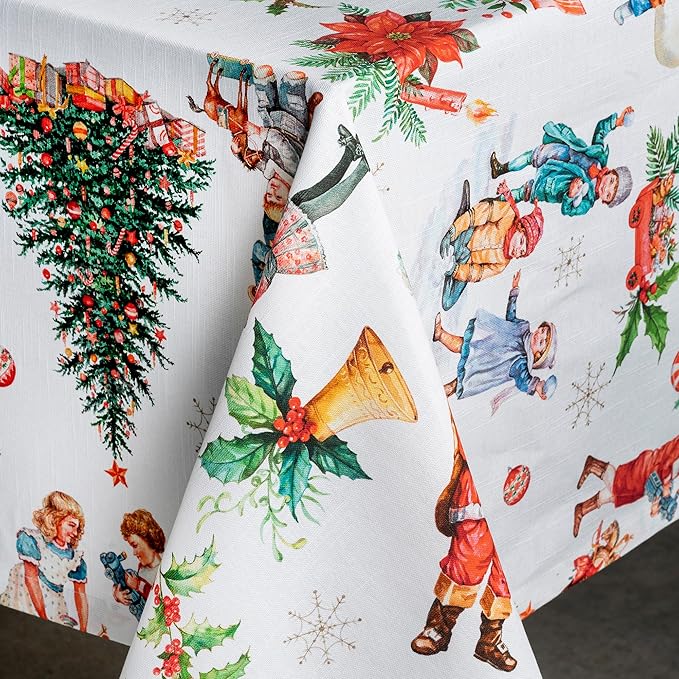 Maison d' Hermine Table Cloth Square Table 100% Cotton 54 x 54 Inches Fall Tablecloth Reusable Everyday Use for Thanksgiving Christmas Decorations Dining Farmhouse Party (Chromo)