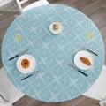 Walrus Round Vinyl Fitted Tablecloth with Flannel Backing Elastic Edge Design Table Cover Waterproof Oil-Proof PVC Table Cloth Stain-Resistant Best for 45"-56" Round