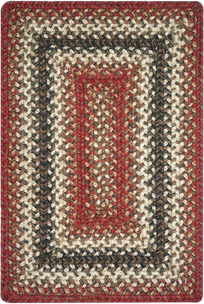 Homespice Chester Jute Woven Placemats, Warm Lodge and Cabin Decor, Set of 4, Red 13x19 Rectangle Table Mats - Vibrant Colors, Durable, Easy to Clean and Protects Furniture