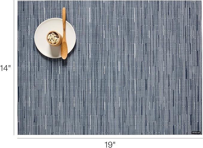 Chilewich Bamboo Placemats Set of 4 - Woven Rectangle Placemats - Reusable, Stain-Resistant, Indoor/Outdoor Tabletop Protection - 19" x 14" - Rain