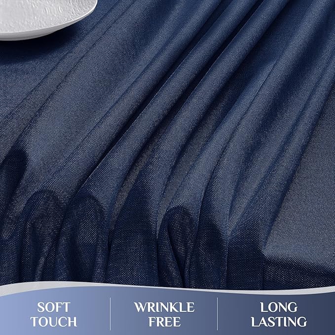 Softalker Rectangular Table Cloth 60x120 inch Navy Blue Linen Textured Tablecloth Outdoor Waterproof, Stain and Wrinkle Resistant, Extra Lang Table Cloths for 6/8 Foot Rectangle Tables Decor Garden