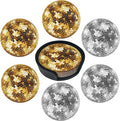 Ball Coasters Leather Round Drink Coasters 6 Pcs Set with Holderor for Cup Drink Coffee Table Bar Home Decor