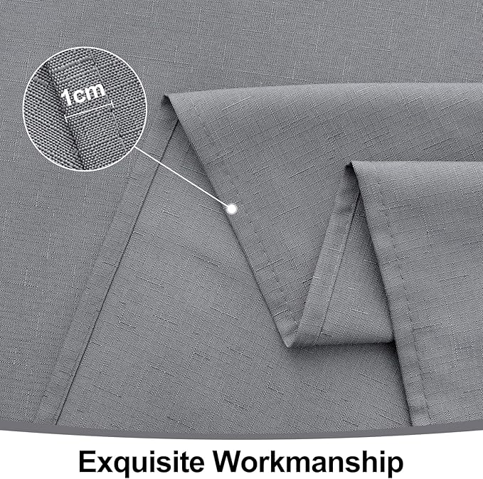 Smiry Square Table Cloth Linen Textured, Waterproof Spillproof Anti-Wrinkle Burlap Tablecloth, Washable Decorative Fabric Table Cover for Dining, Party, Banquet, 54 x 54 Inch, Grey