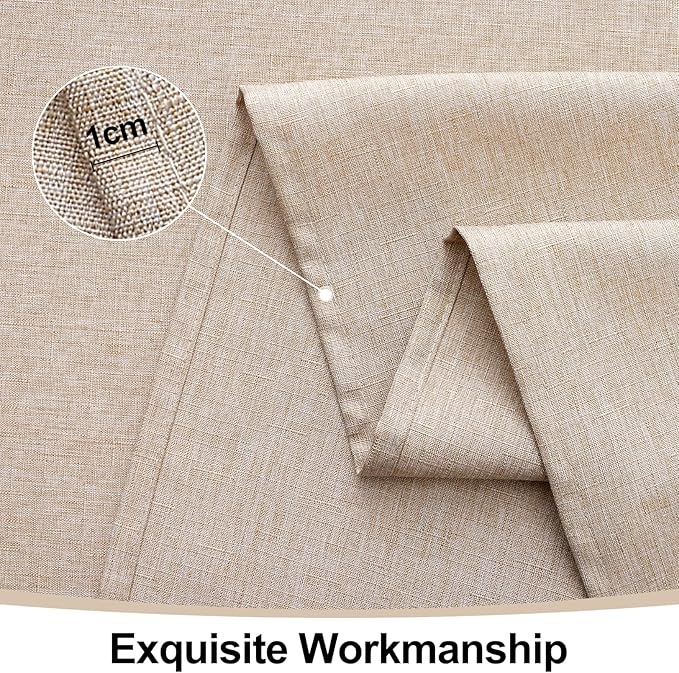 Smiry Square Table Cloth Linen Textured, Waterproof Spillproof Anti-Wrinkle Burlap Tablecloth, Washable Decorative Fabric Table Cover for Dining, Party, Banquet, 54 x 54 Inch, Linen