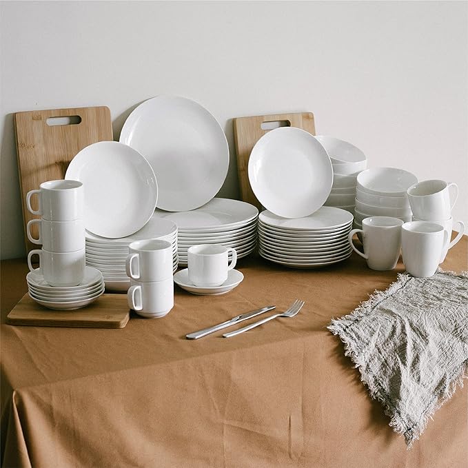 BTaT- White Soup Bowls Set of 12, 16 Ounces, Porcelain Dishes for Soup, Rice, Salad, Noodle, Microwave, Oven, Freezer & Dishwasher Safe, Deep White Cereal Bowls for Kitchen, Christmas Gifts