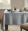 Linen Tablecloth for Rectangle Table 60x104 Inch Grey, Farmhouse Style Grey Tablecloth, Water Resistant Burlap Tablecloths for Dining Table Farmhouse Kitchen