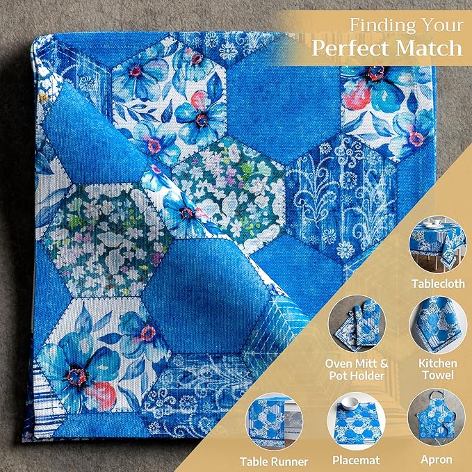 Maison d' Hermine Cloth Napkins Set of 4 100% Cotton Everyday Reusable Square Napkins Cloth Washable Dinner Party Wedding Restaurant Valentines Day Decorations Spring/Summer (Summer Blues, 20" x 20")
