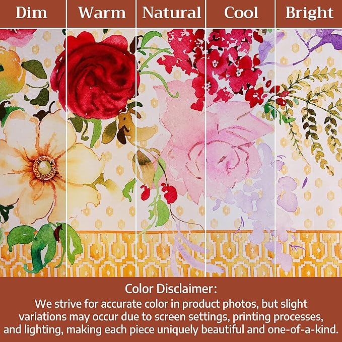 Maison d' Hermine Premium Table Cloth Rectangle Table 100% Combed Cotton 90 x 70 Inches Tablecloth Reusable Decorative for Dining Room, Farmhouse, Home, Party, Festive & Wedding - Summer Joy