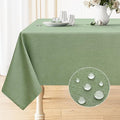 Smiry Rectangle Table Cloth Linen Textured, Waterproof Spillproof Anti-Wrinkle Burlap Tablecloth, Washable Decorative Fabric Table Cover for Dining, Party, Banquet, 54 x 78 Inch, Sage Green