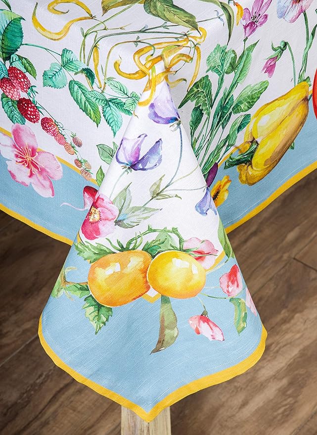 Maison d' Hermine Table Cloth Rectangle Table 100% Cotton 54 x 72 Inches Tablecloth Reusable Decorative for Dining Room Farmhouse Home Valentines Day Decorations Spring Summer - Giverny