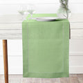 D'Moksha Homes Linen Sage Green Table Runner 72 Inches Long - 100% Pure Linen Hemstitch Table Runner 14 x 72 Inch for Dresser, Dining, Spring, St Patricks Day, Easter - Classic Hemstitch