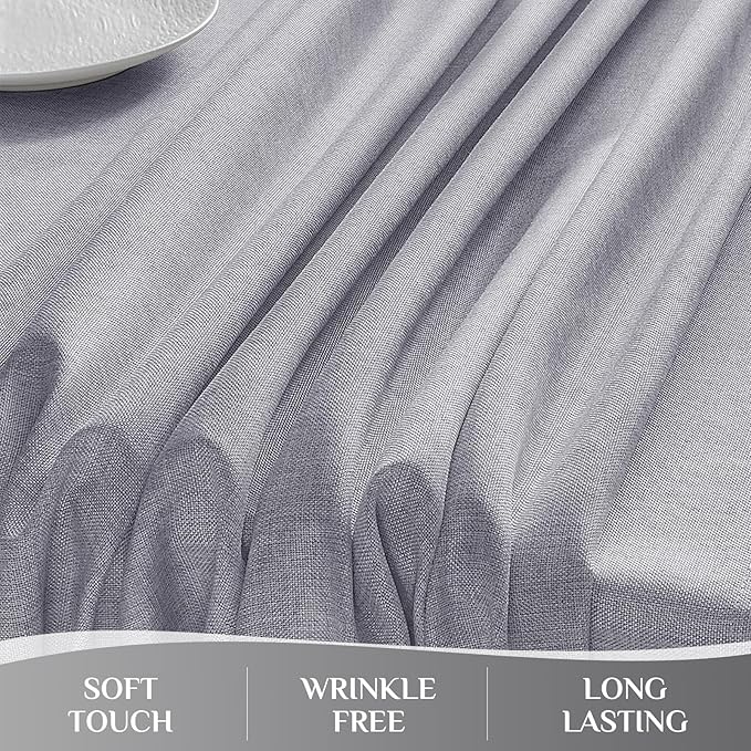 Softalker Extra Lang Table cloth for 6/8 foot rectangle table 60x120 inch Faux Linen Tablecloth Outdoor Waterproof Stain and Wrinkle Resistant Table Cover for Spring Easter Party Picnic Decor Tabletop