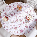 Walrus Round Vinyl Fitted Tablecloth with Flannel Backing Elastic Edge Design Table Cover Waterproof Oil-Proof PVC Table Cloth Stain-Resistant Best for 45"-56" Round