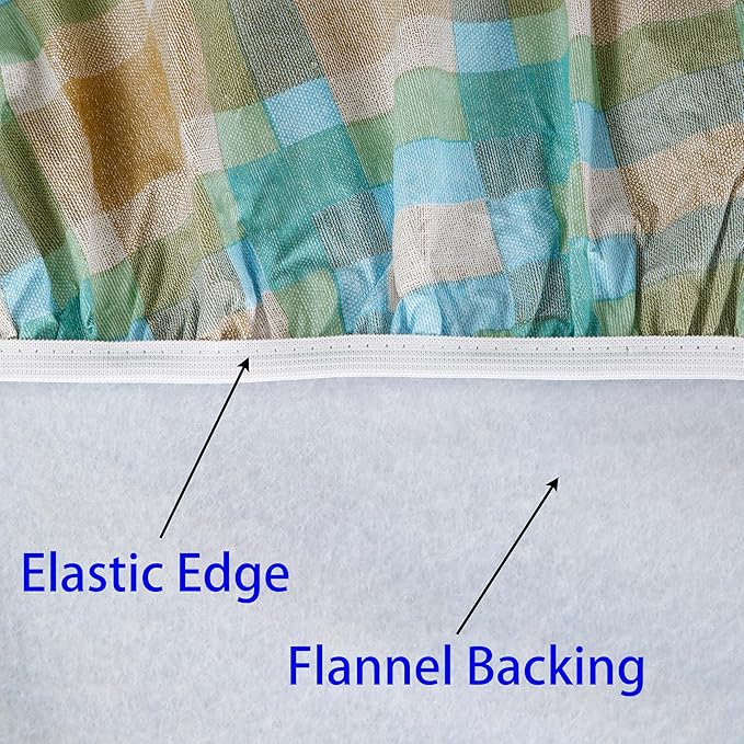 Walrus Round Vinyl Fitted Tablecloth with Flannel Backing Elastic Edge Design Table Cover Waterproof Oil-Proof PVC Table Cloth Stain-Resistant Best for 45"-56" Round
