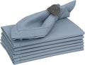 Ruvanti Premium Linen Napkins Set of 6-20x20 Inch, Classic Hemstitch, Mitered Corner Cloth Napkins - Soft, Elegant Dinner Napkins Cloth Washable for Weddings, Parties, Everyday Use - Grey